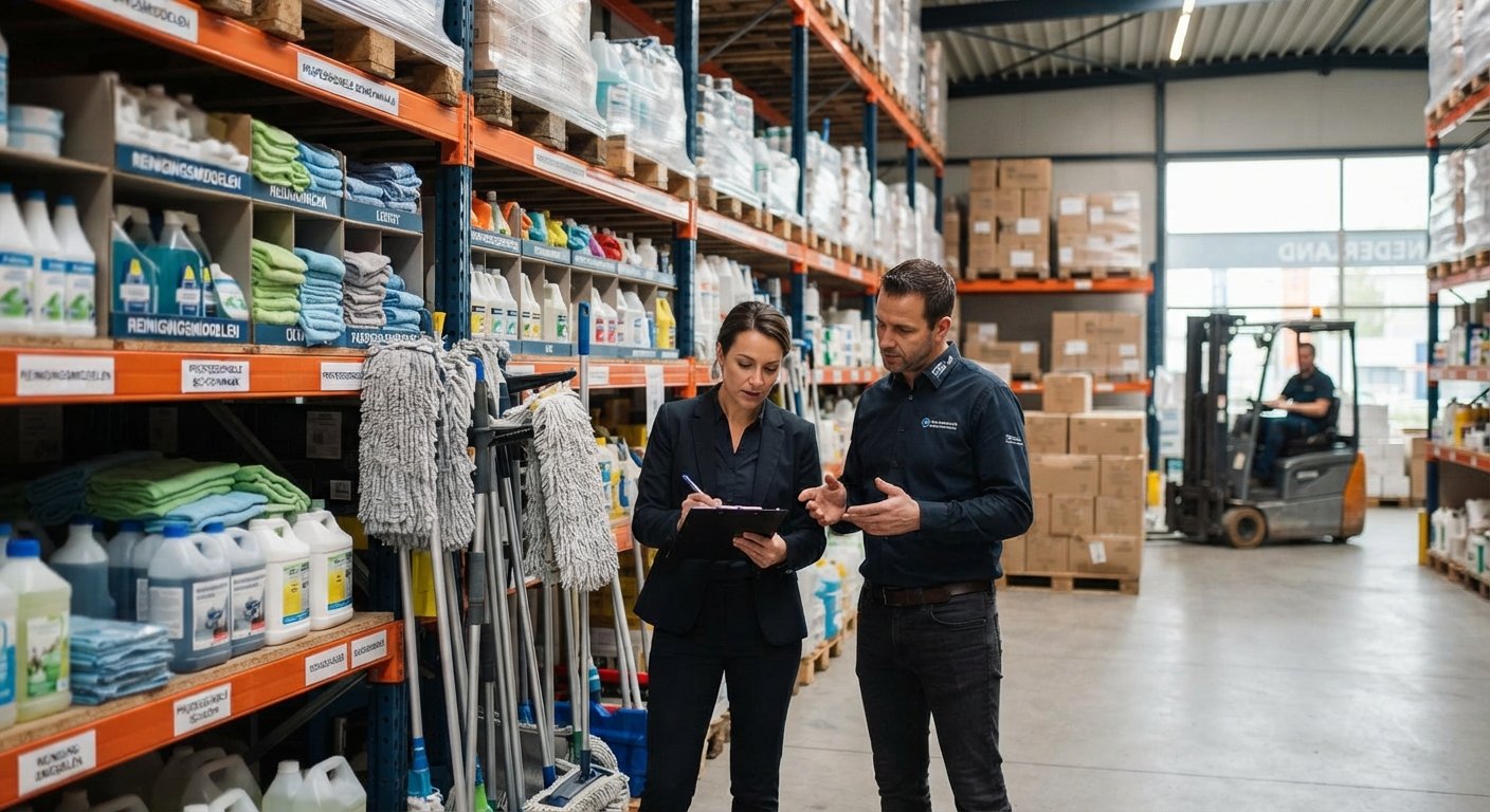 Commercial warehouse and wholesale janitorial inventory logistics in the Netherlands